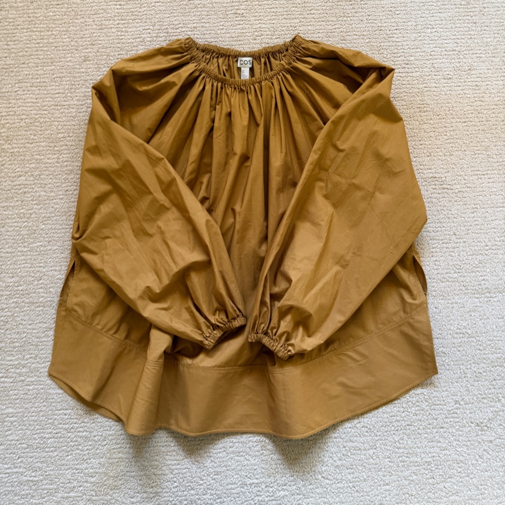 COS Gathered Wide Leg Pants and Oversized Off The Shoulder Blouse